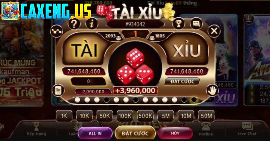 Game cược Tài Xỉu dựa vào tổng điểm xúc xắc để quyết định thắng thua